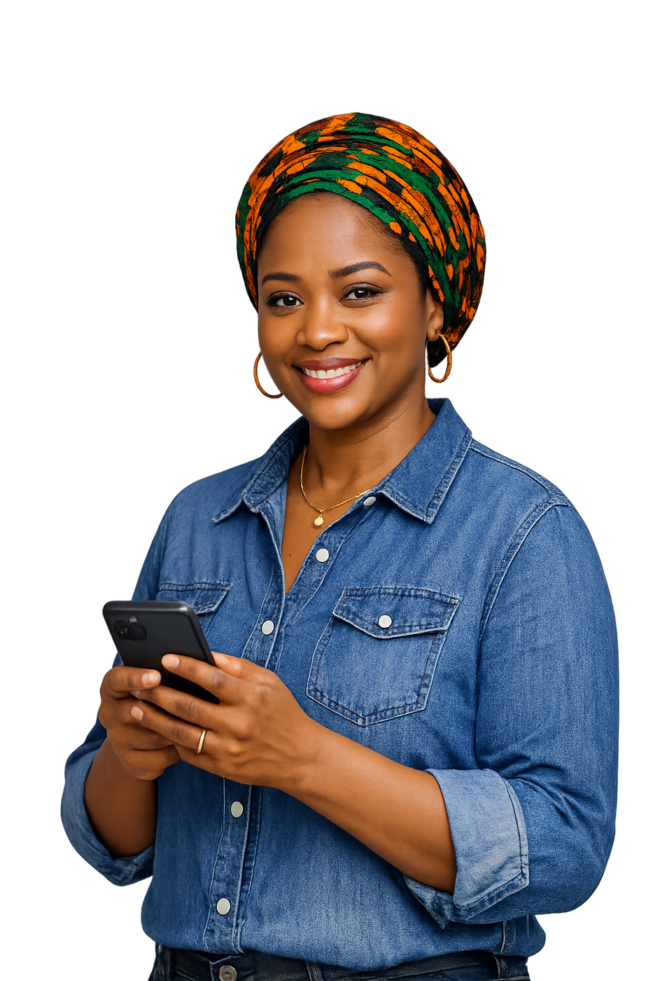 A small-business owner whose customers are answered instantly by ZubaChat on WhatsApp and Instagram